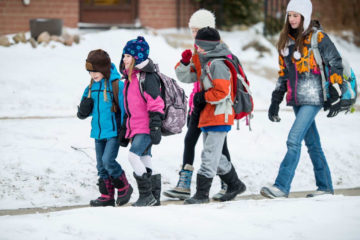 Kids walking to school